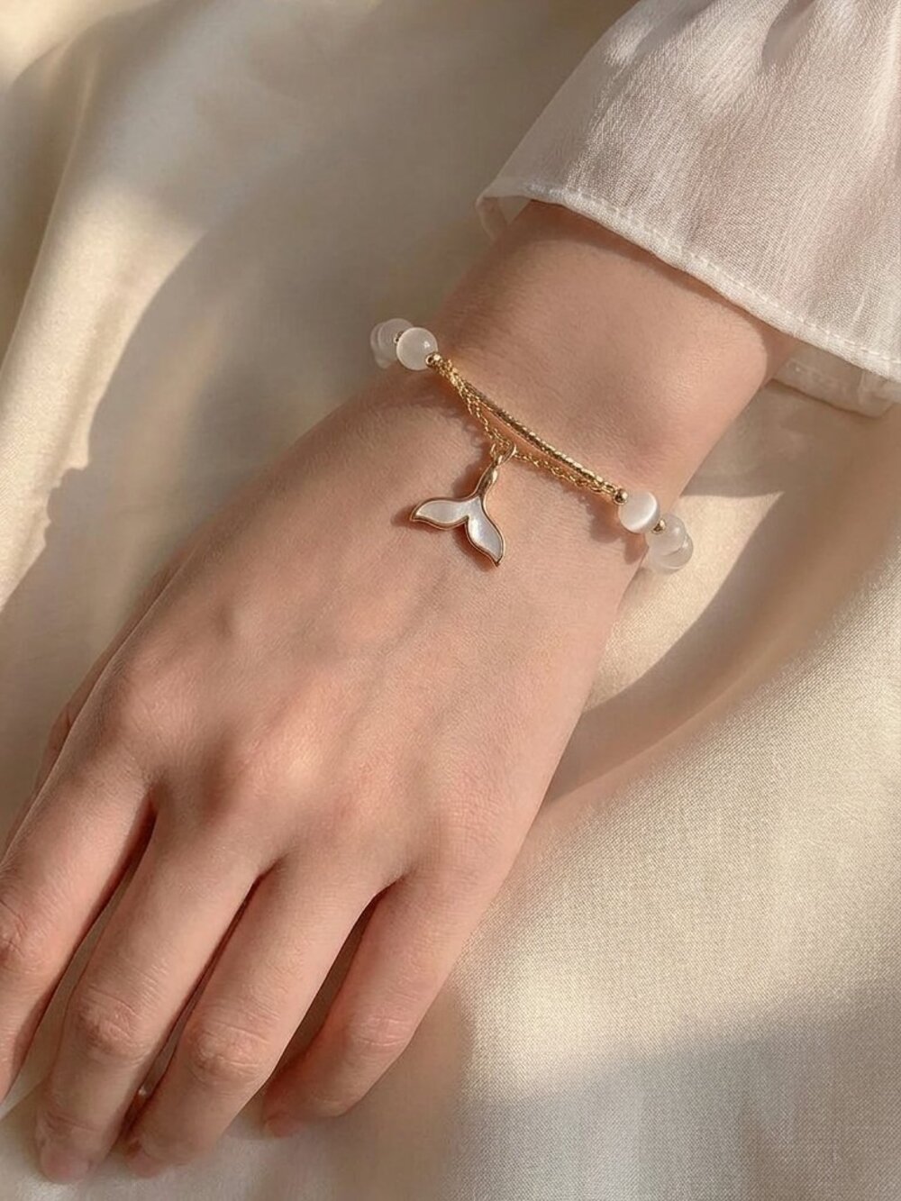 crystal beads bracelet floral cute